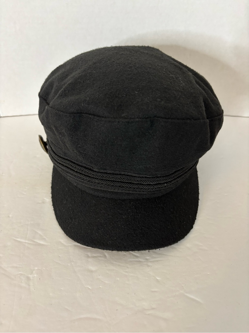 Vince Camuto Black Wool Cadet Cap